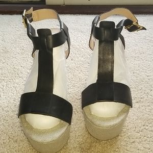 Black platform wedges